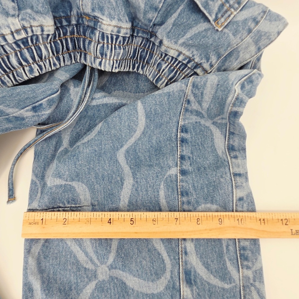 Damson Madder Felix Bow-print Barrel-leg Jeans Joggers Womens 6 NWOT Streetwear - Picture 15 of 15